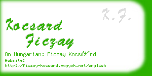 kocsard ficzay business card